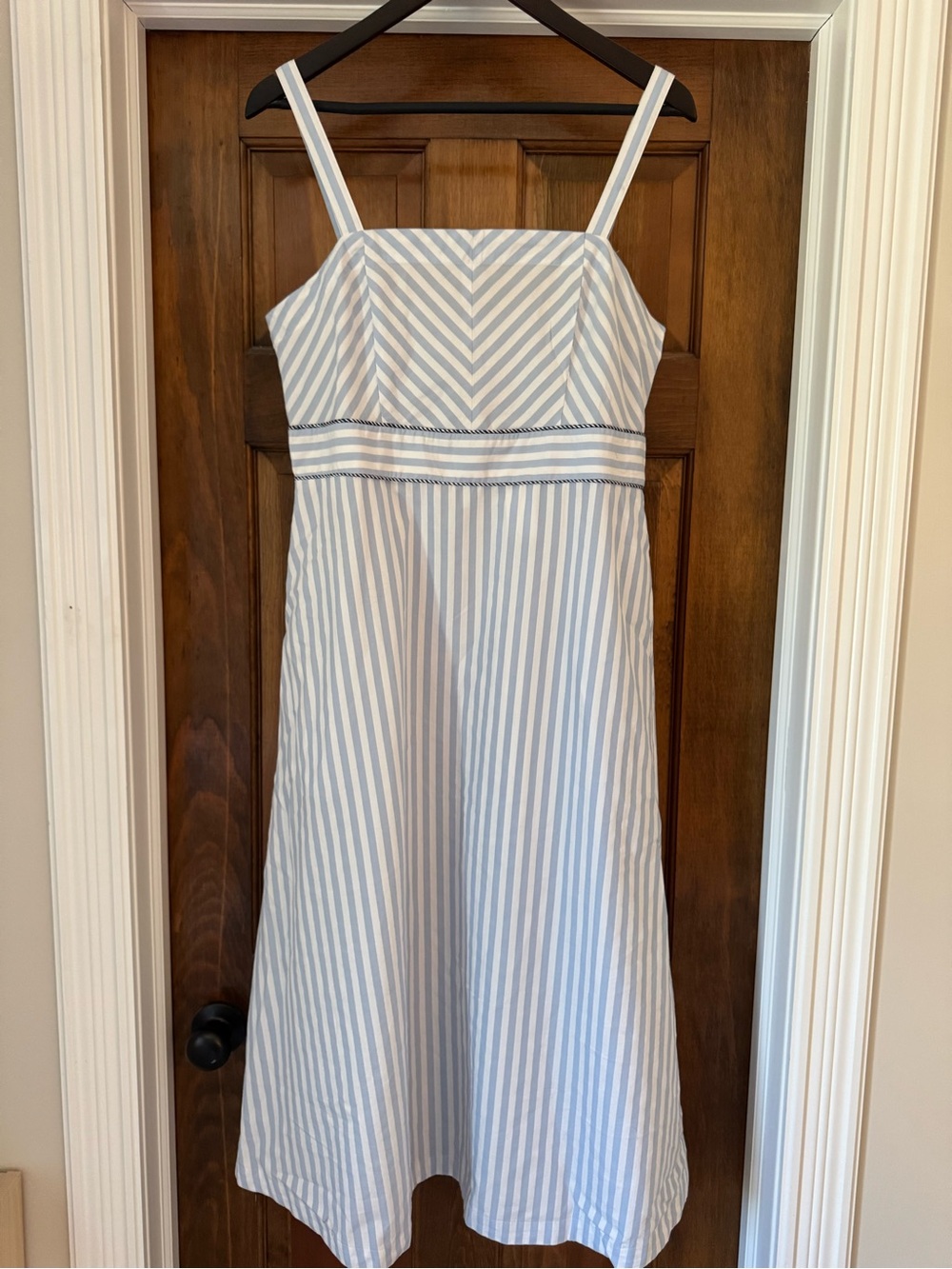 LOFT Blue and White Striped Midi Sundress NWT